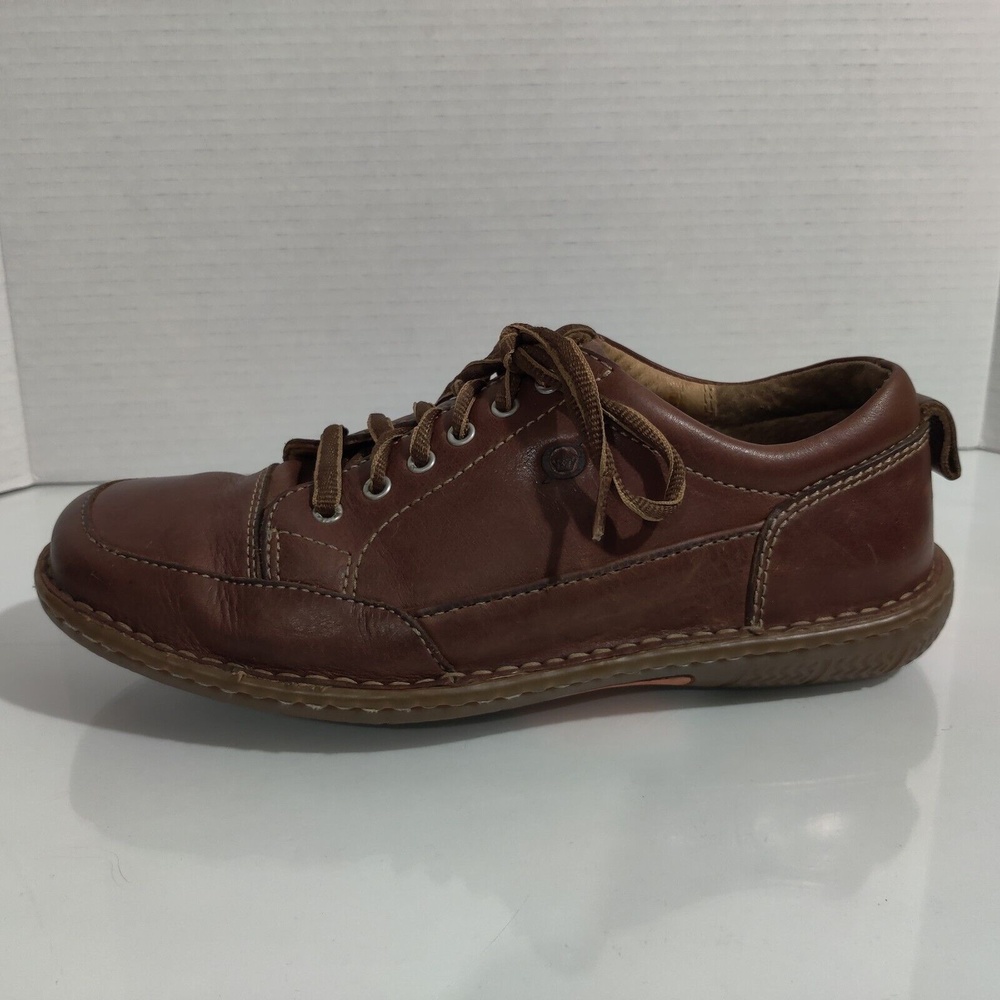 BORN Waz Brown Leather Oxfords Lace-Up Shoes M6228 Men's Size US 8 M/W EU 41